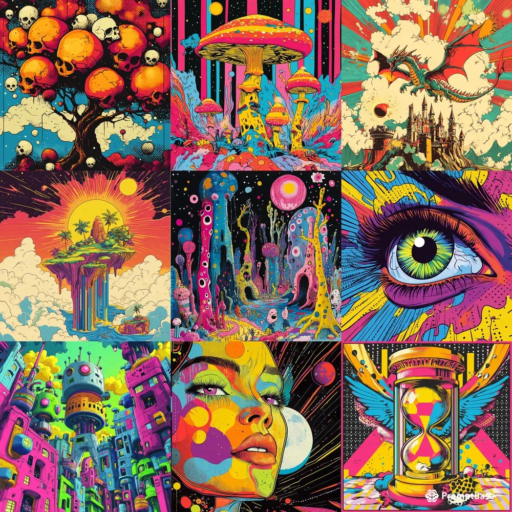Fantasy Pop Art Collisions Midjourney Prompt | PromptBase