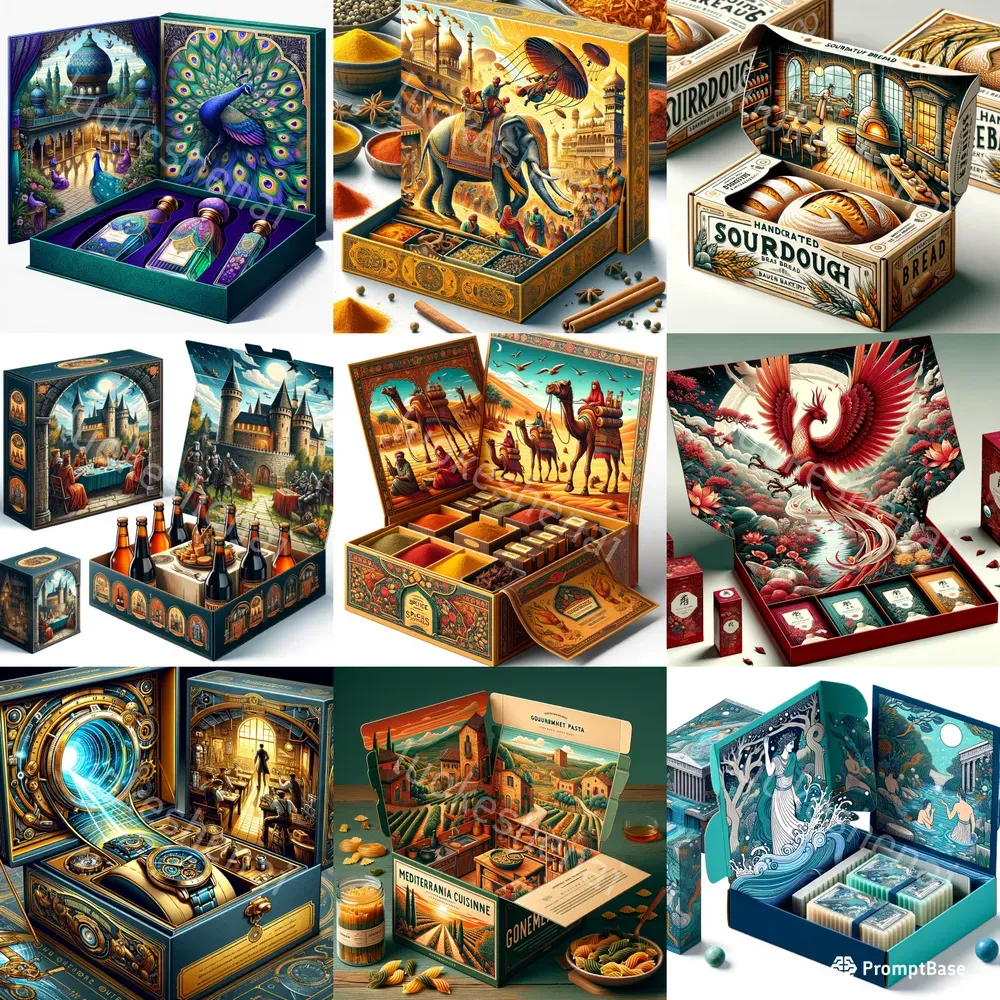 Packaging Box Interactive Design Art DALL·E Prompt | PromptBase