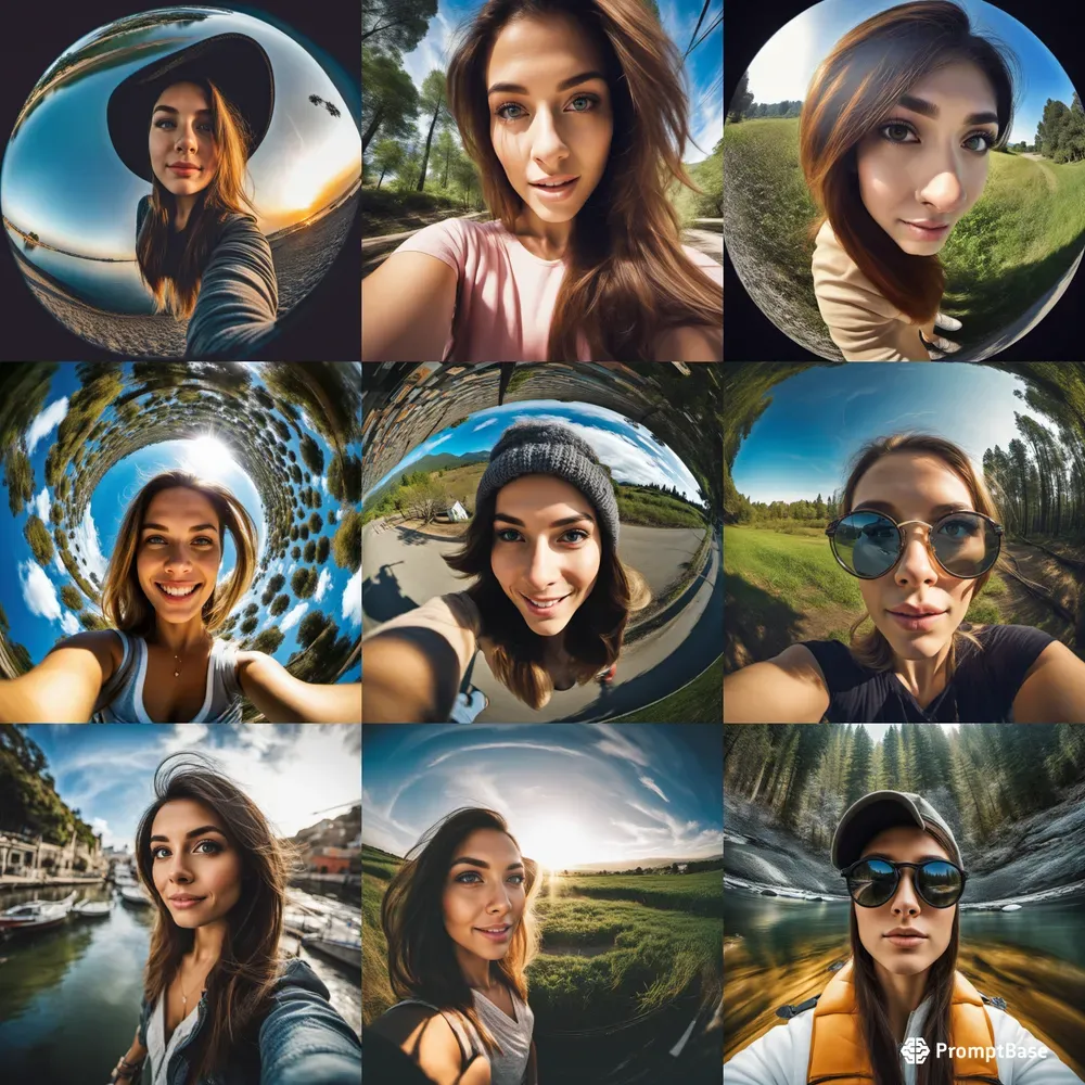 Wide Angle Girls Selfies Stable Diffusion Prompt PromptBase