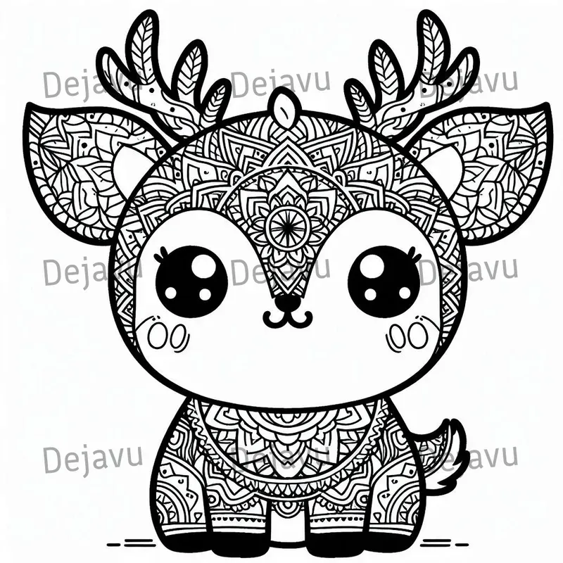 Cute Mandala Animals For Coloring Pages DALL·E Prompt | PromptBase