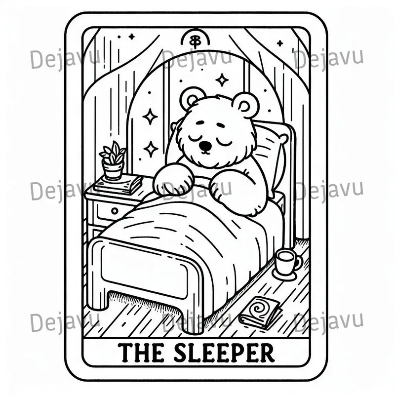 Cozy Coloring Book Tarot Cards DALL·E Prompt | PromptBase