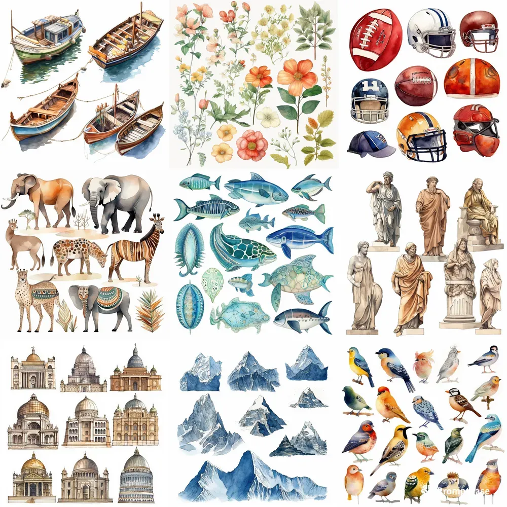 Ai Watercolor Art Sets For Any Subject Midjourney Prompt | PromptBase