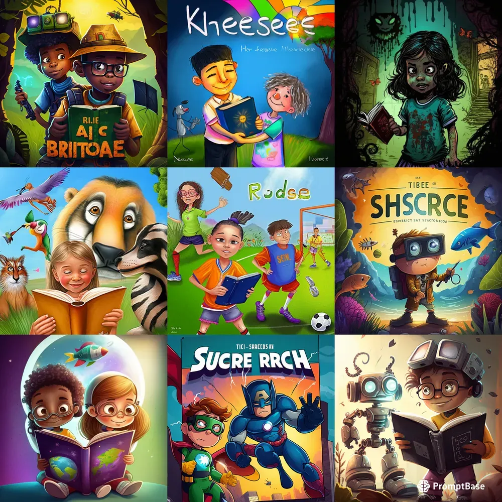 Childrens Book Covers For Any Subject Midjourney Prompt | PromptBase