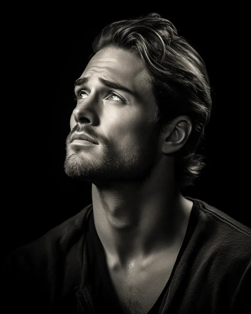 Dramatic Black And White Studio Portraits Midjourney Prompt | PromptBase