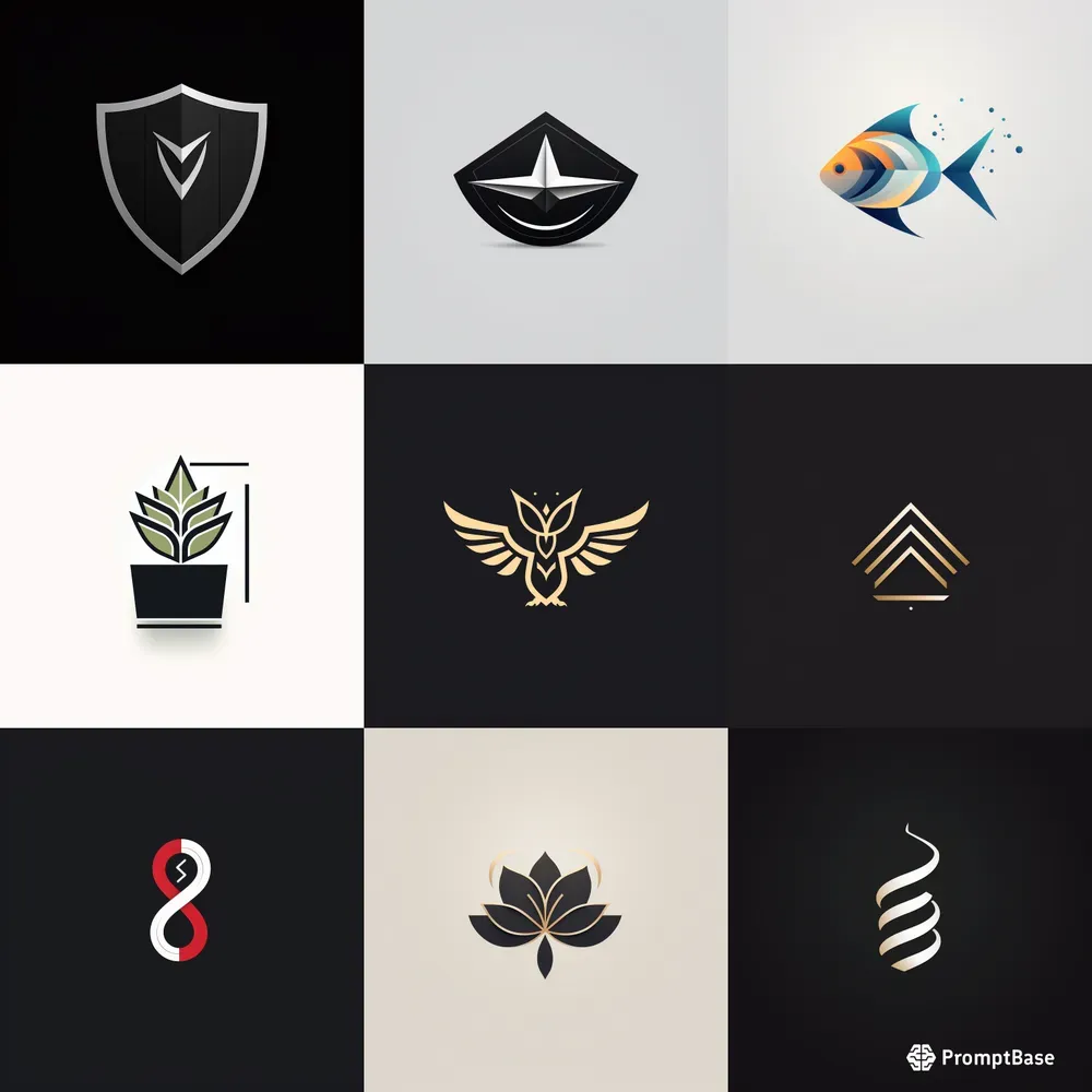 Geometric And Minimalist Logos Midjourney Prompt | PromptBase