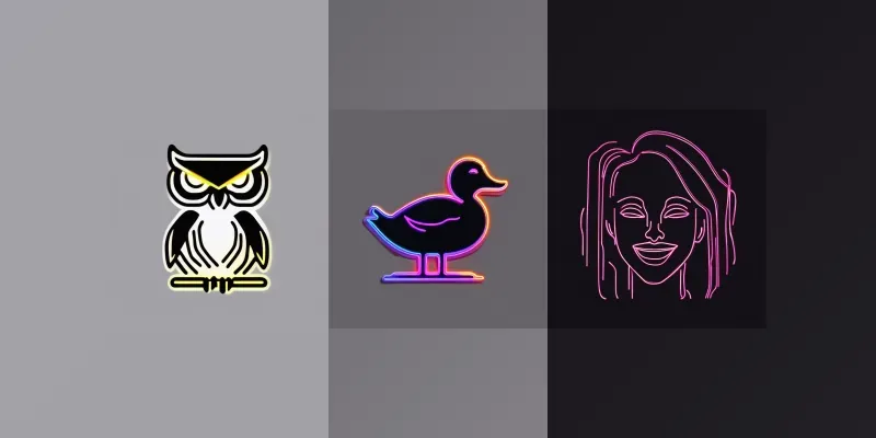 Minimalist Neon Vector Art Any Character Generator App | PromptBase