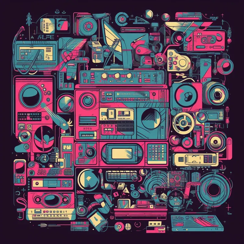 Retro Tech Revival Vintage Gadget Tees Midjourney Prompt | PromptBase