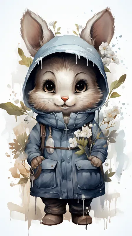 Watercolor Clipart Cute Animals Midjourney Prompt | PromptBase