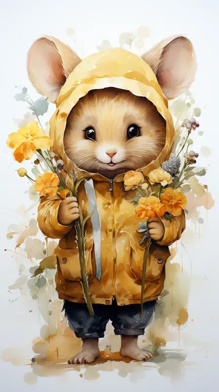 Watercolor Clipart Cute Animals Midjourney Prompt | PromptBase