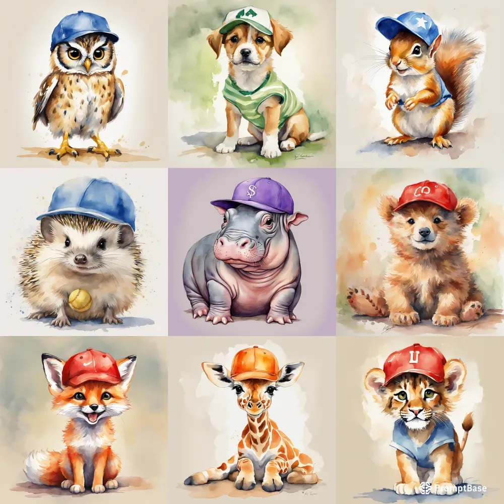 Baseball Baby Animals Stable Diffusion Prompt | PromptBase