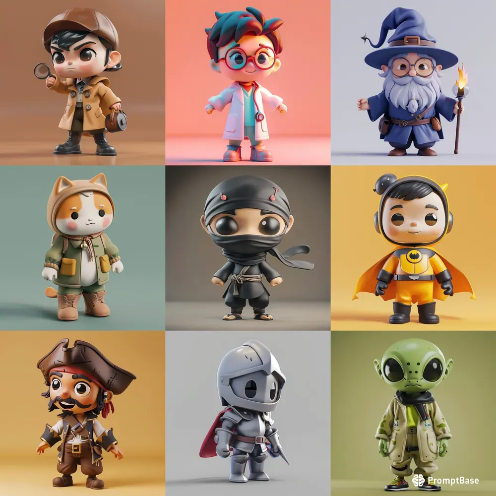 Chibi Scoutcore 3D Models Midjourney Prompt | PromptBase