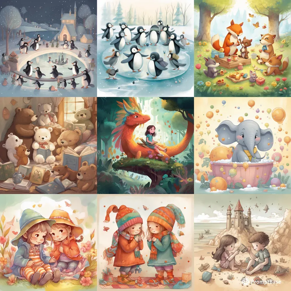 Children Cute Illustrations Midjourney Prompt | PromptBase