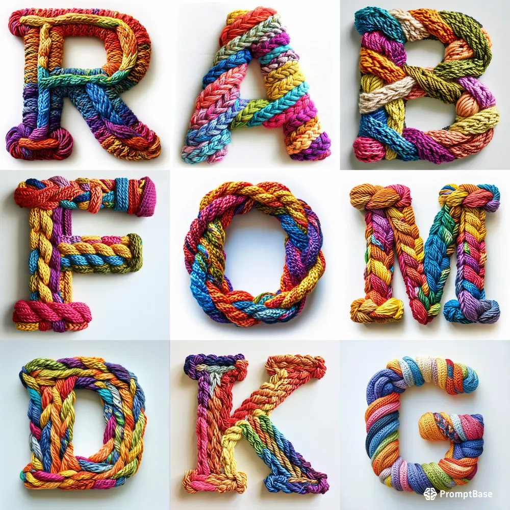 Yarn Letter R Yarn Made Letter Logos Midjourney Prompt | PromptBase