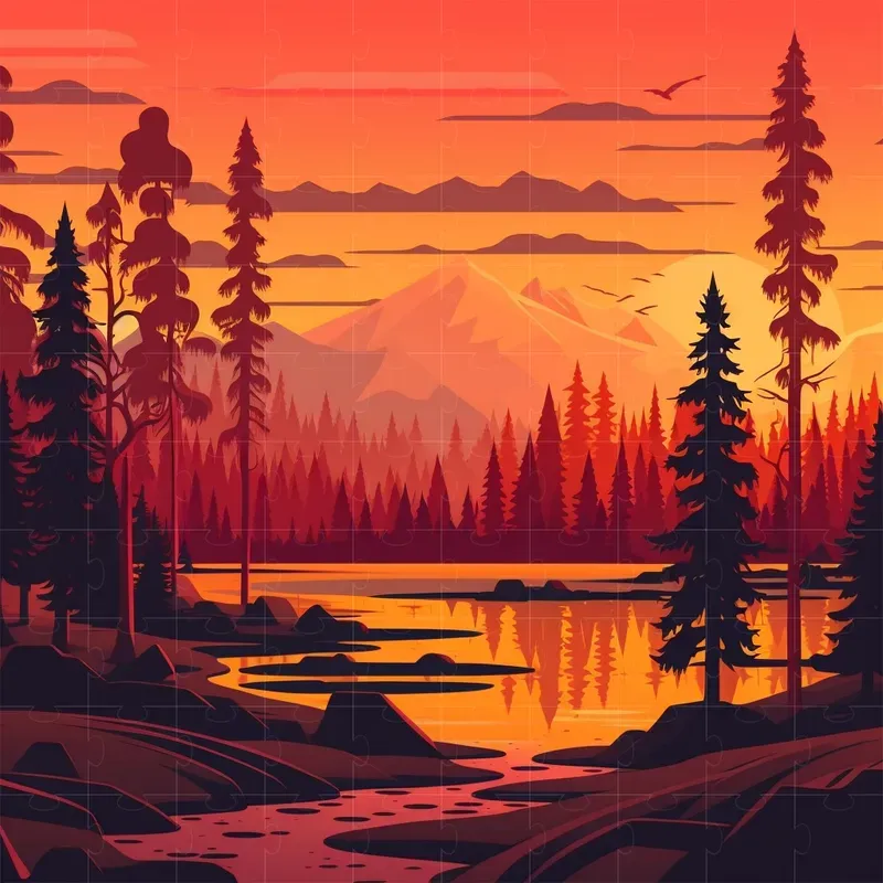 Vector Themed Landscapes Midjourney Prompt | PromptBase