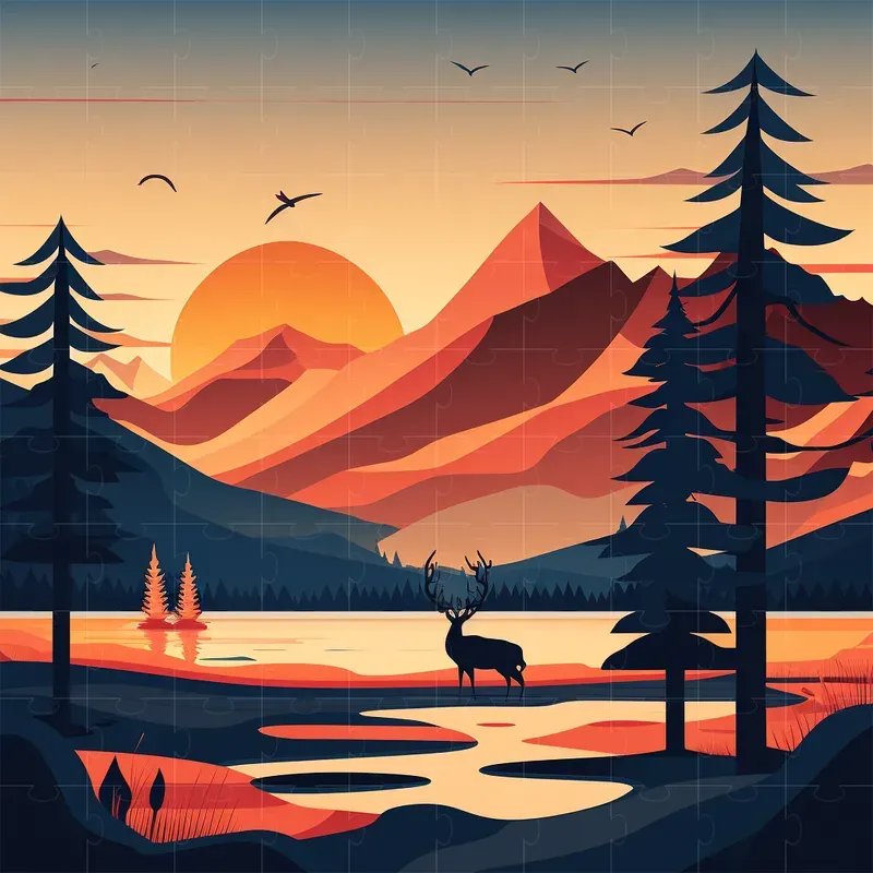 Vector Themed Landscapes Midjourney Prompt | PromptBase