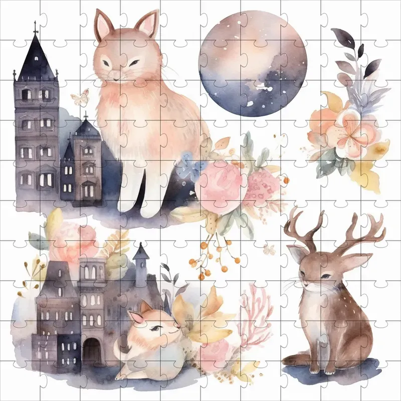 Watercolor Festive Clip Art Animals Midjourney Prompt | PromptBase