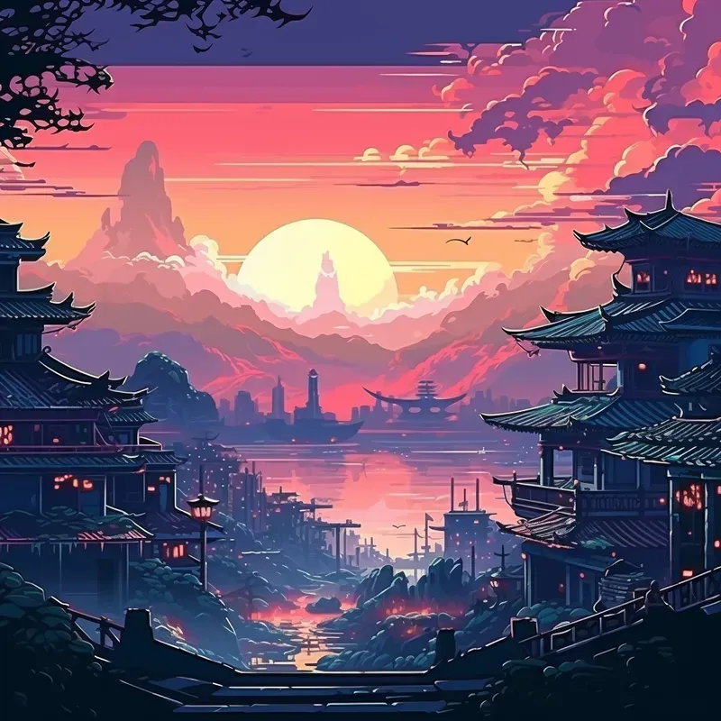 Pixel Art Landscapes Midjourney Prompt | PromptBase