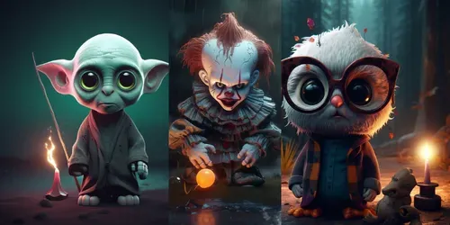 Whimsical Horror Cute Cartoon Characters Midjourney Prompt | PromptBase