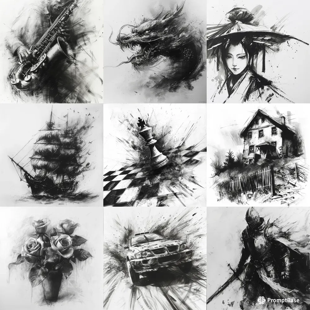 Charcoal Drawing Art Midjourney Prompt | PromptBase