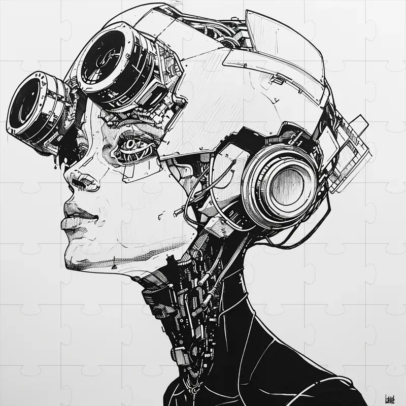 Cyborgs And Cyberpunk Drawings Midjourney Prompt | PromptBase