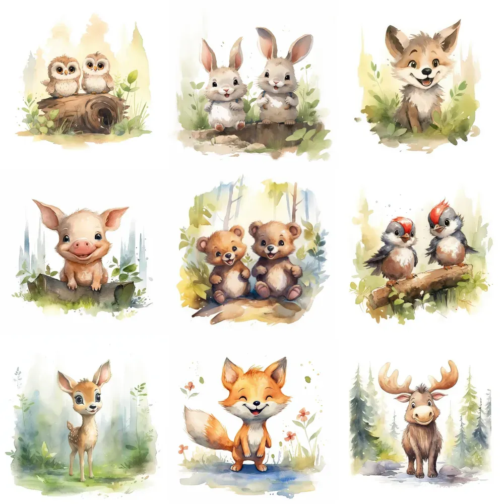 Nursery Minimalist Watercolor Animals Midjourney Prompt | PromptBase