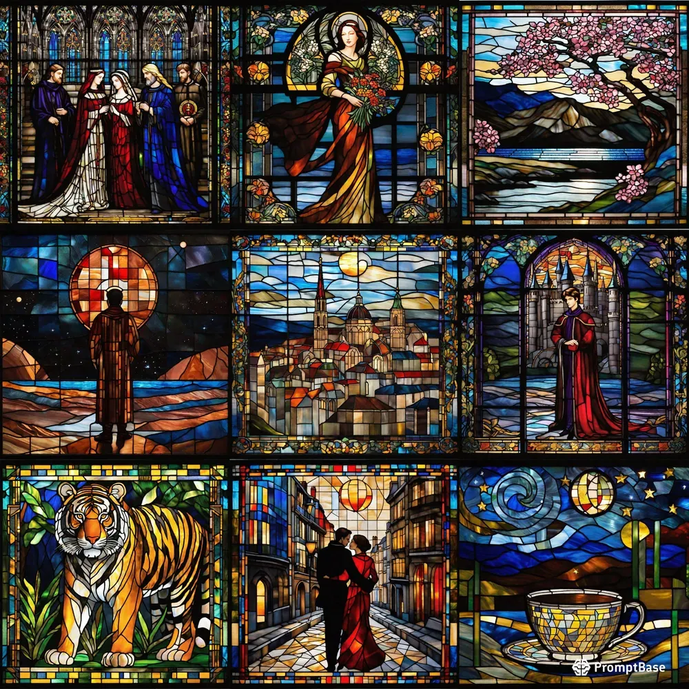 Stained Glass Paintings Stable Diffusion Prompt | PromptBase