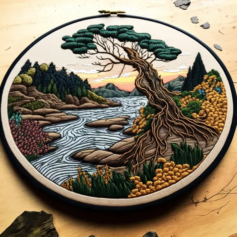 Embroidered Illustrations Midjourney Prompt Promptbase
