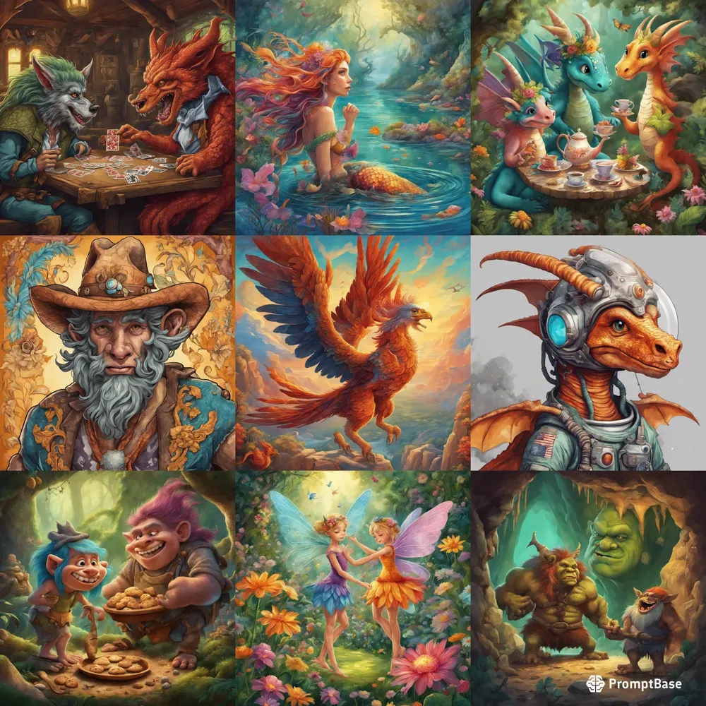 Fantasy Creatures For Childrens Books Stable Diffusion Prompt | PromptBase