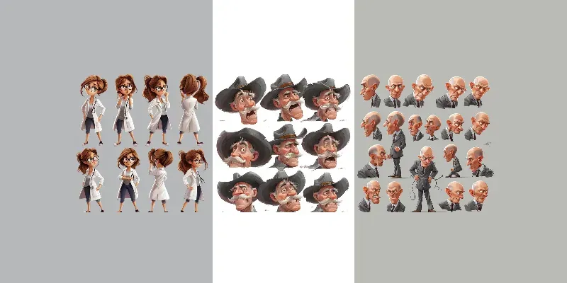 Expressive Character Design Sheet Generator App | PromptBase