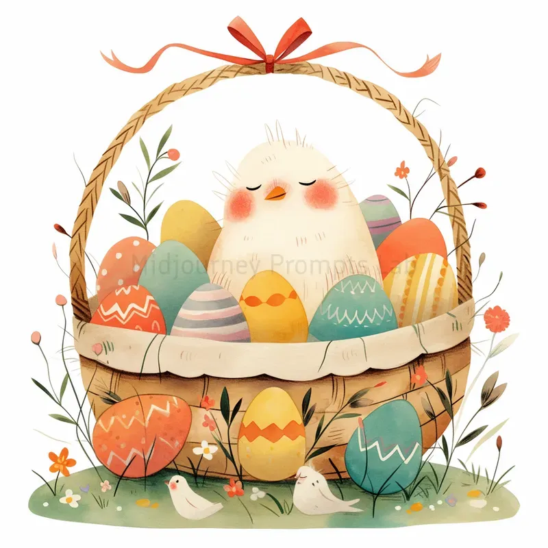 Cute Watercolor Easter Animals Cliparts Midjourney Prompt | PromptBase