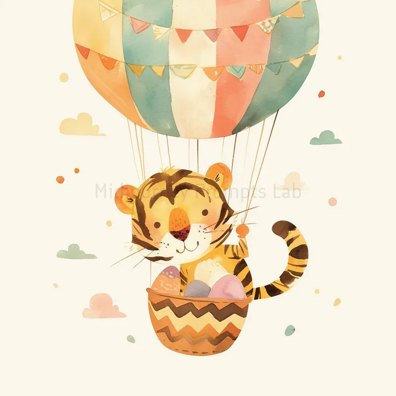 Cute Watercolor Easter Animals Cliparts Midjourney Prompt | PromptBase
