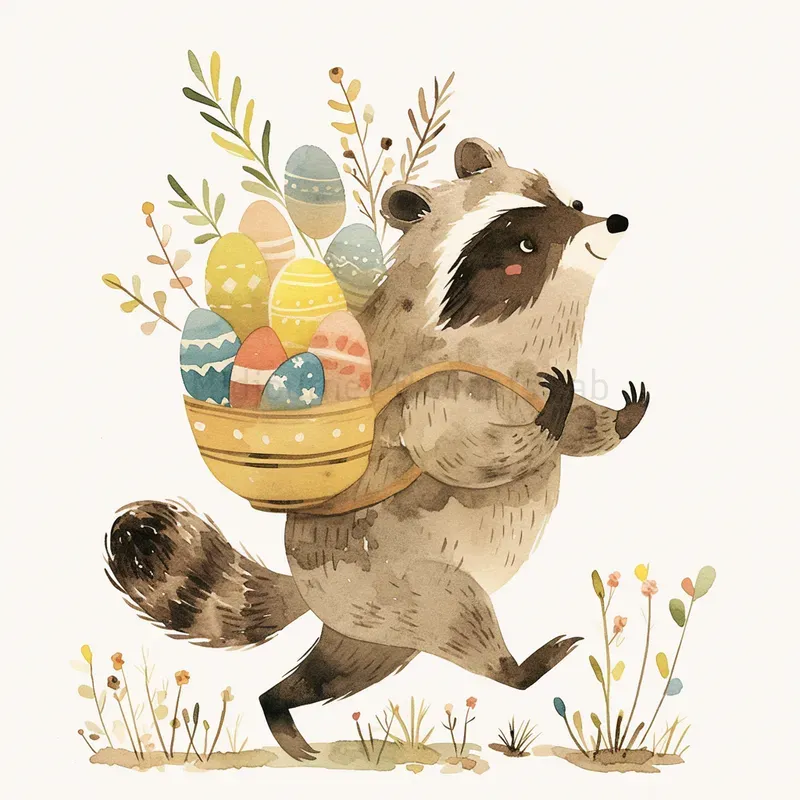 Cute Watercolor Easter Animals Cliparts Midjourney Prompt | PromptBase