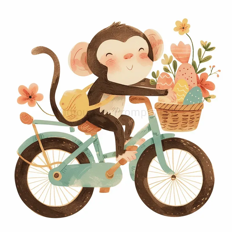 Cute Watercolor Easter Animals Cliparts Midjourney Prompt | PromptBase