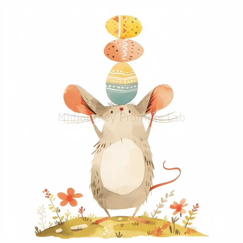 Cute Watercolor Easter Animals Cliparts Midjourney Prompt | PromptBase