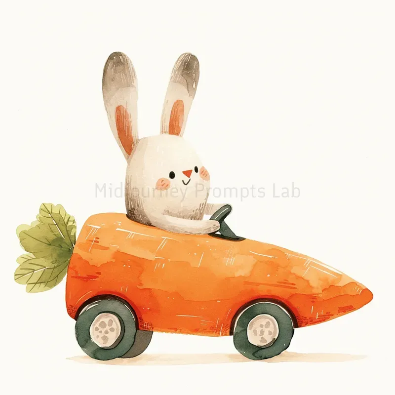 Cute Watercolor Easter Animals Cliparts Midjourney Prompt | PromptBase