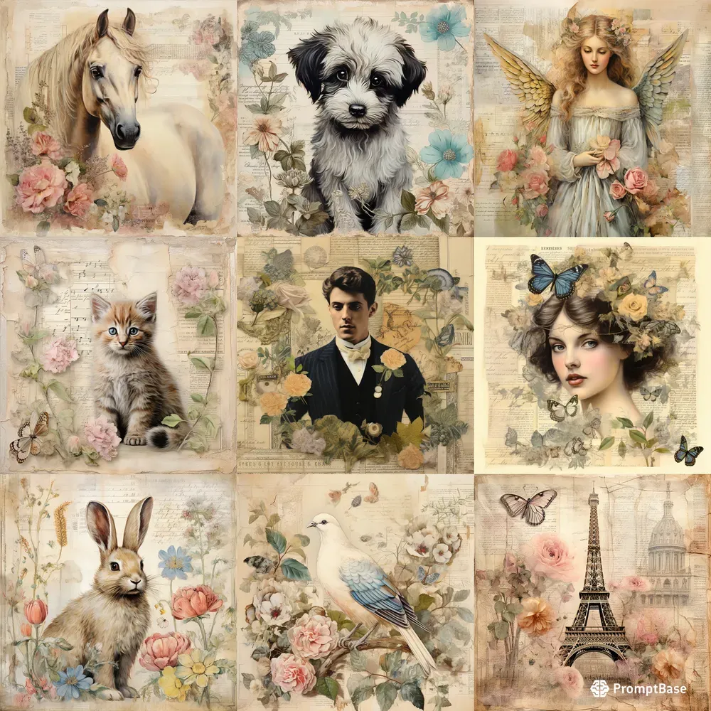 Decoupage Collages Midjourney Prompt PromptBase