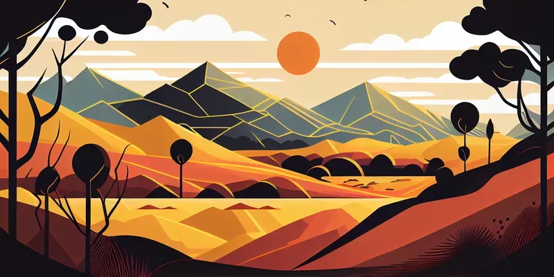 Beautiful Vector Landscapes Midjourney Prompt | PromptBase