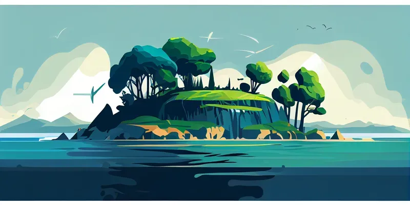Beautiful Vector Landscapes Midjourney Prompt | PromptBase