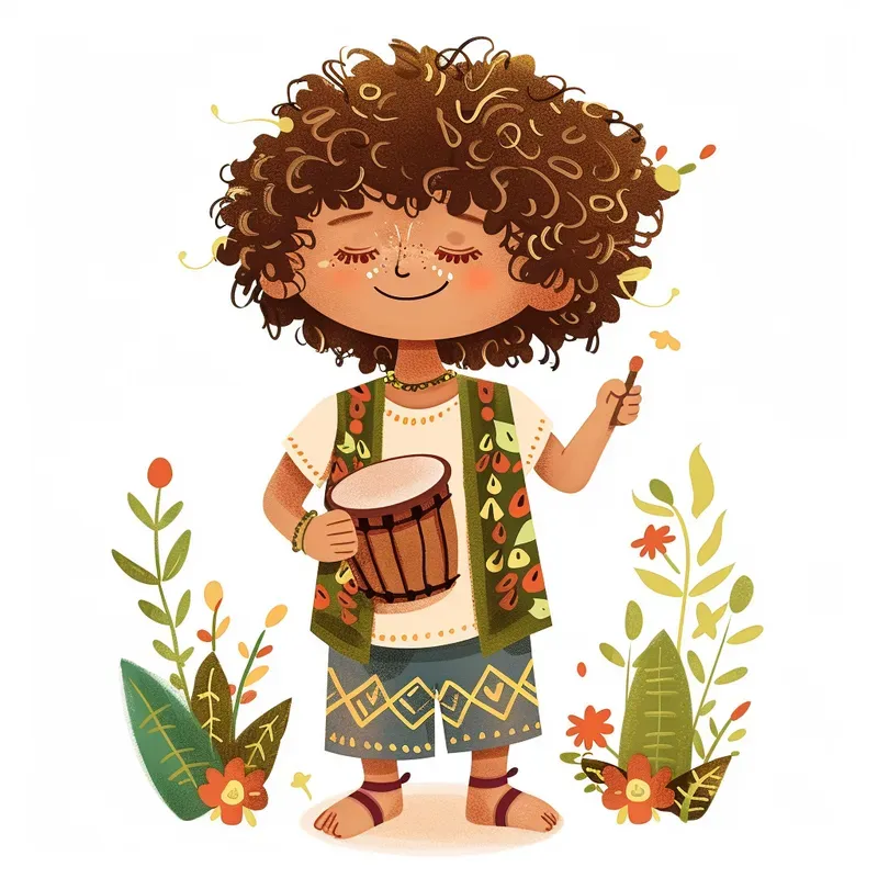 Cute Kids Boho Characters Midjourney Prompt | PromptBase