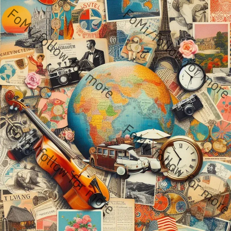 Vibrant Digital Collages DALL·E Prompt | PromptBase