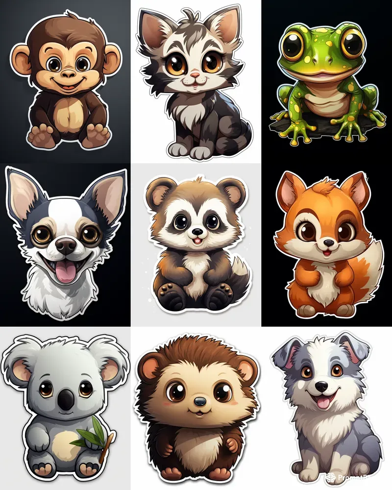 Cutest Animal Stickers Ever Midjourney Prompt PromptBase