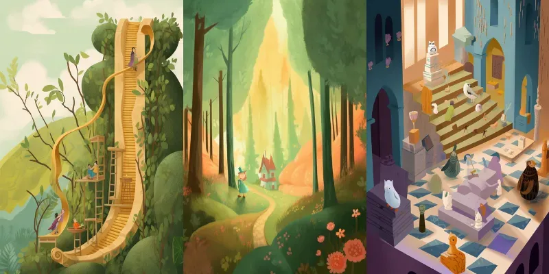 Fantasy Children Fairytale Illustrations Midjourney Prompt | PromptBase