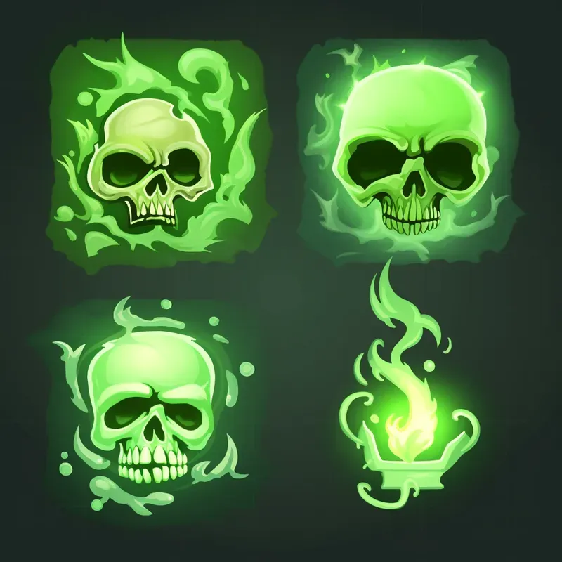 Spells And Attack Icons For Mmorpg Games Midjourney Prompt | PromptBase