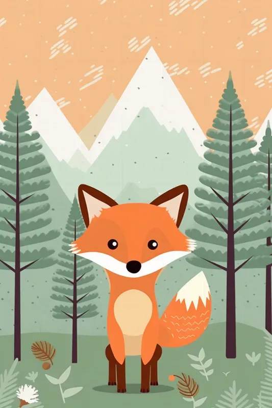 Cute Animals Nursery Wall Art Midjourney Prompt | PromptBase