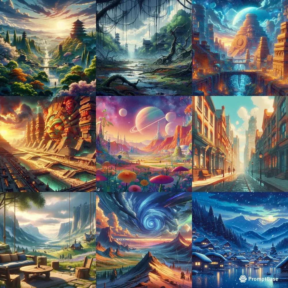 Anime Master Landscapes DALL·E Prompt | PromptBase