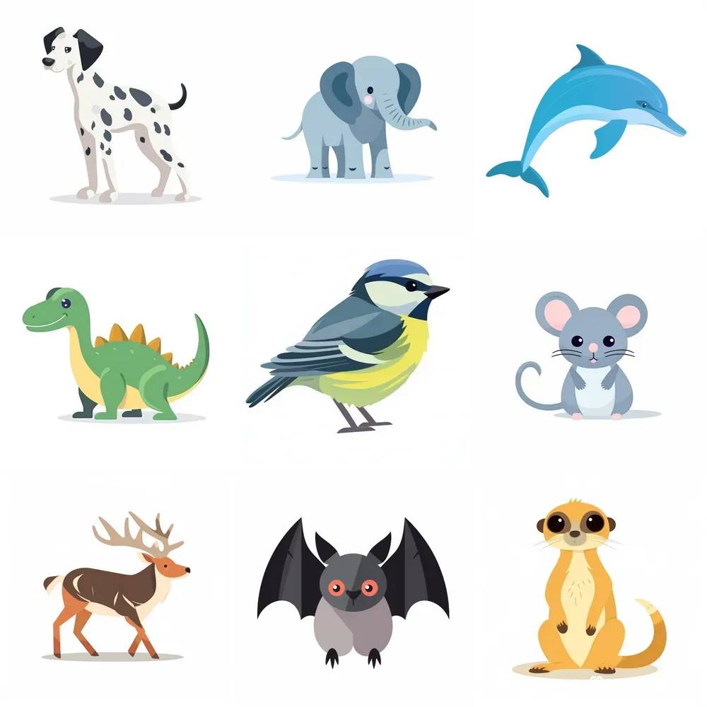Colorful Vector Animals Midjourney Prompt | PromptBase