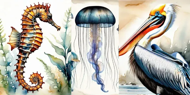 Sea Animals Paintings Stable Diffusion Prompt | PromptBase