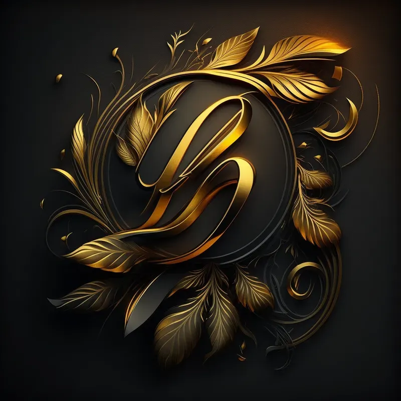 Golden Letters Logos Luxurious Midjourney Prompt | PromptBase