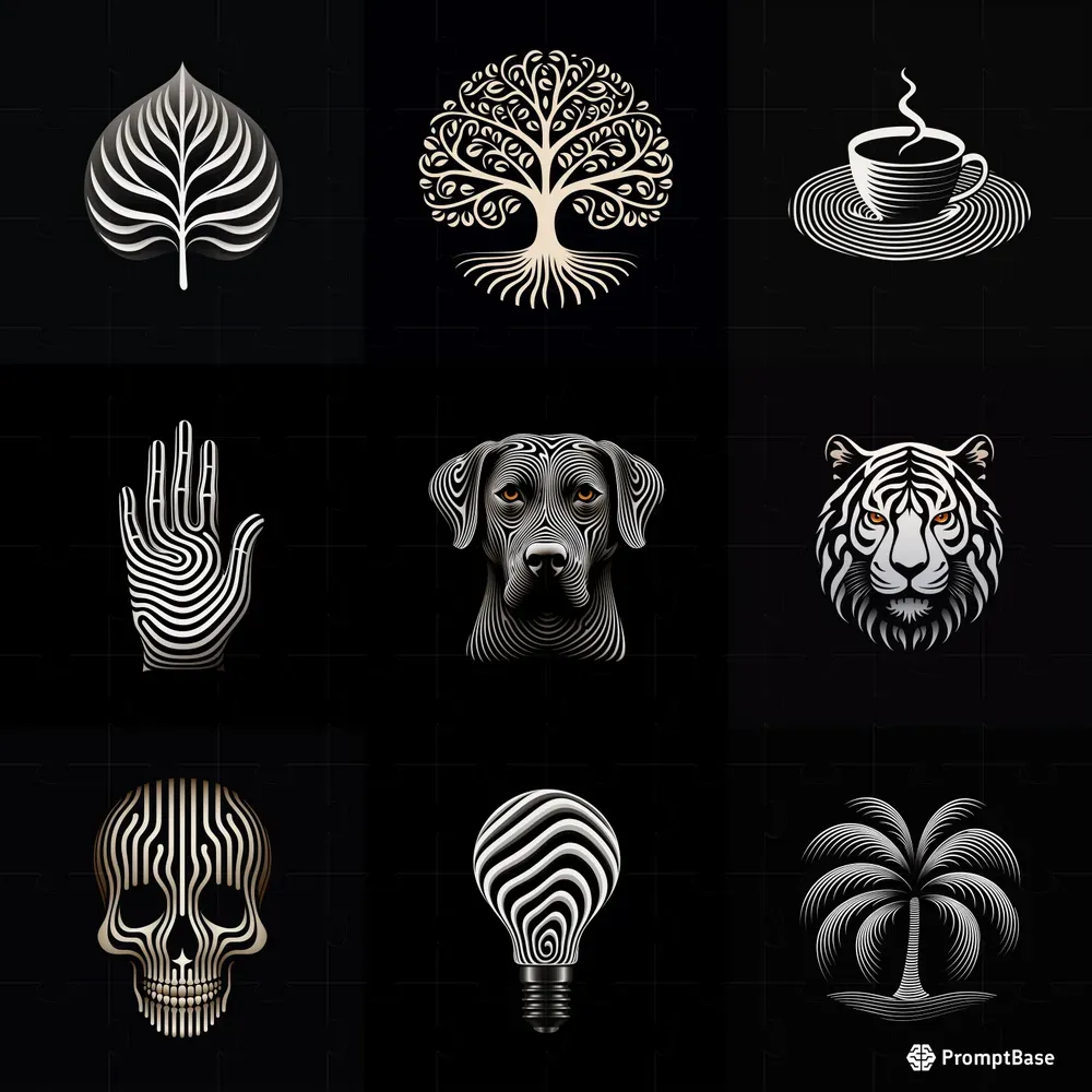 Stylish Optical Illusion Logos Midjourney Prompt PromptBase