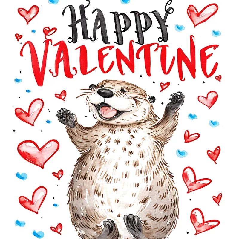 Cute Watercolor Valentine Animals Midjourney Prompt | PromptBase